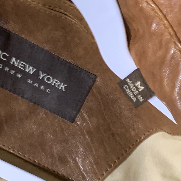 Andrew Marc Medium Brown Calfskin Leather Coat - Picture 4 of 4